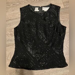 Black Tie Oleg Cassini Black Sequin Sleeveless Top